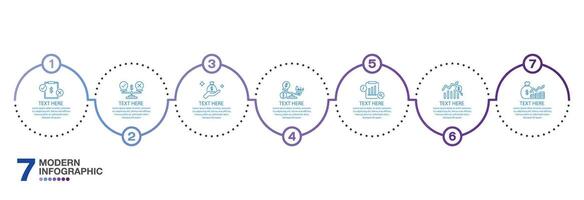 Template infographic 7 process. vector