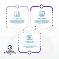 Square infographic with 3 process. vector