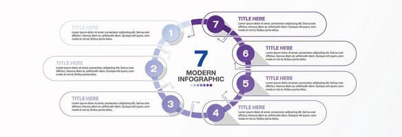 7 infographic, Template for presentation. vector