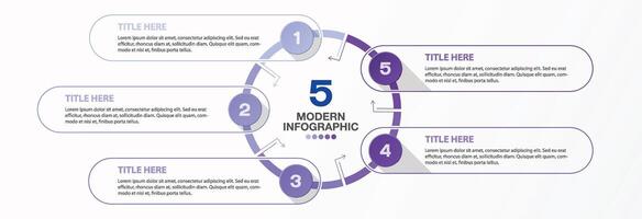 5 infographic, Template for presentation. vector