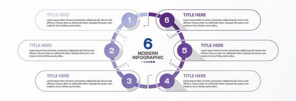 6 infographic, Template for presentation. vector