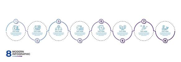 Template infographic 8 step. vector