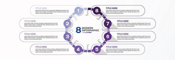 8 infographic, Template for presentation. vector