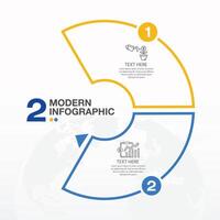 Circle infographic, 2 process. vector