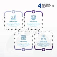 Square infographic with 4 process. vector