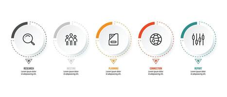 Infographic template business concept with step vector