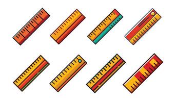 A set of rulers with different colors and sizes vector