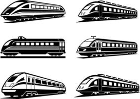 A set of four different types of trains vector