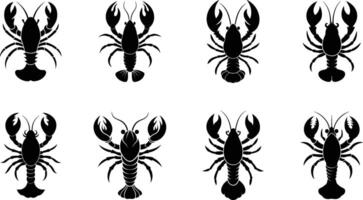 Lobsters in different poses vector