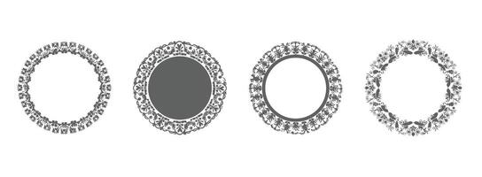 Four oval frames with ornate designs on them vector