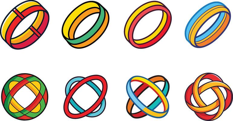 A set of colorful rings with different colors