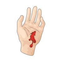 wound on hand illustration vector