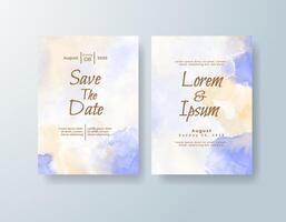 Boho invitation template with delicate ink splashes color vector