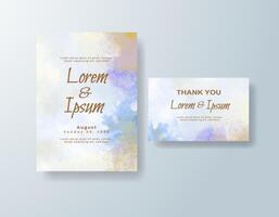 Minimalist RSVP card with delicate ink splashes color vector
