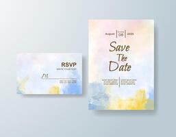 Minimalist invitation suite with delicate ink splashes vector