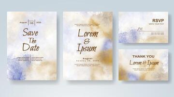 Gold-Accented invitation suite with canvas texture vector