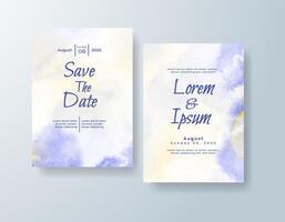 Navy Blue invitation template with canvas texture color vector