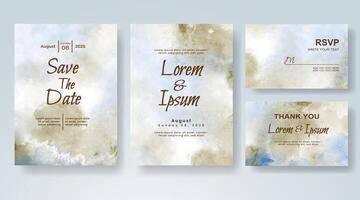 Greenery invitation suite with delicate ink splashes vector