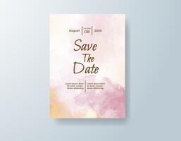 Rustic save the date card with gentle brushwork vector