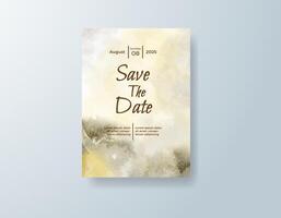 Elegant save the date card with artistic brush strokes color vector