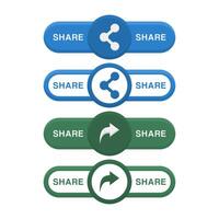 Social Media Share Buttons Icons Collection. Share Arrow Button on White Background. vector
