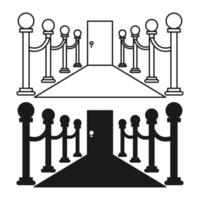 Red Carpet Awards Events Flat Black and Outline Style. Red Carpet Icon on White Background. vector