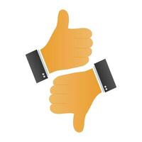 Yes and No Thumb Up and Down Gestures. Like and Dislike Icons. Rating and Feedback Thumb Gesture. vector