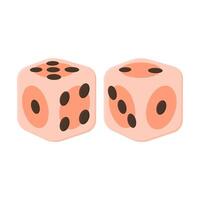 Two Dice Game of Chance. Pair of Dice Icon on White Background. Cube Dice Game. vector