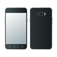 Black Smartphone Communication Device. Simple Smartphone with Blank Screen. vector