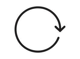 Black outline icon of circular arrow loop isolated on white background. Concept of refresh, reload, update, repeat process, synchronization, continuous cycle, interface symbol vector
