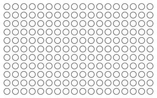 Grid of hollow circles in patterned design, symmetrical arrangement isolated on white background. concept of geometric art, repetitive patterns, abstract minimalist design element, abstract dot grid vector