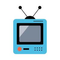 Retro Television Icon with Antennas in Flat Design vector