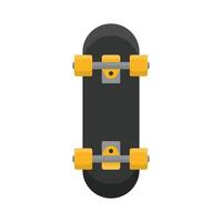 top view of black skateboard with yellow wheels illustration vector