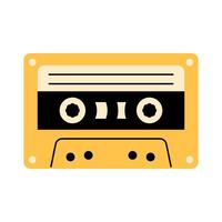 Retro Audio Cassette Tape Flat Design Isolated on White Background vector
