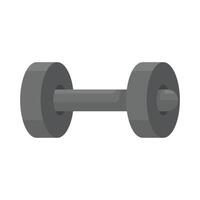 flat illustration of black dumbbell isolated on white background vector