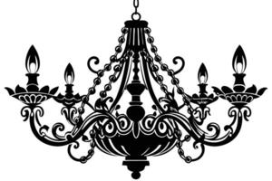Ornate chandelier isolated on white background with elegant design elements vector