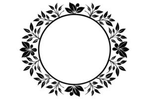 A frame with flowers and leaves isolated on white background vector