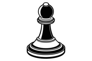 Chess bishop piece isolated on white background, strategic game element vector