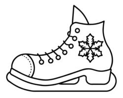 Ice skate with snowflake isolated on white background vector