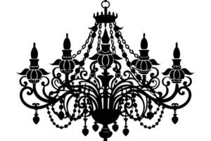 A chandelier isolated on white background with elegant design elements vector