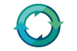 Circular arrows isolated on white background showing a recycling process vector