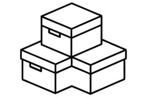 Stack of boxes isolated on white background for storage and organization vector