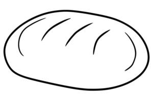 A simple line drawing of a loaf of bread on a white background illustration vector