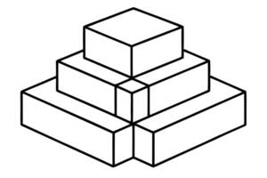 A stack of boxes isolated on white background for storage and organization vector