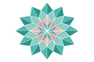A symmetrical starburst design with geometric petal shapes vector