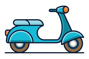 A scooter isolated on white background, a classic mode of transportation vector