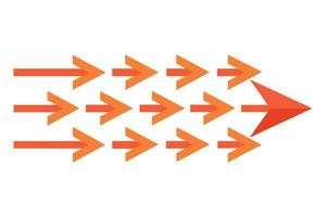 A Arrows pointing right with one arrow larger than the others vector