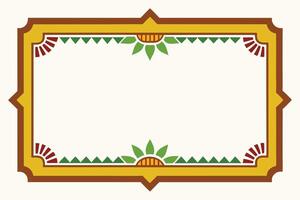 Ornate rectangular frame with floral and geometric accents vector