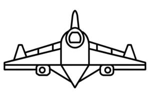 imple line drawing of a jet airplane against white spaceS vector