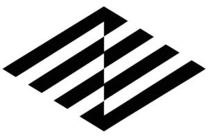 Abstract black and white geometric pattern design on white base vector
